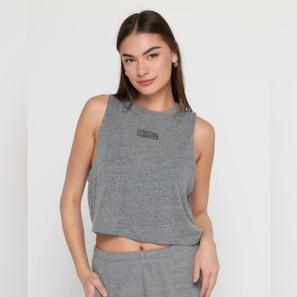 Spiritual Gangster | Shine Callie Crop in Heather Grey - Picture 7 of 9